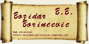 Božidar Borinčević vizit kartica